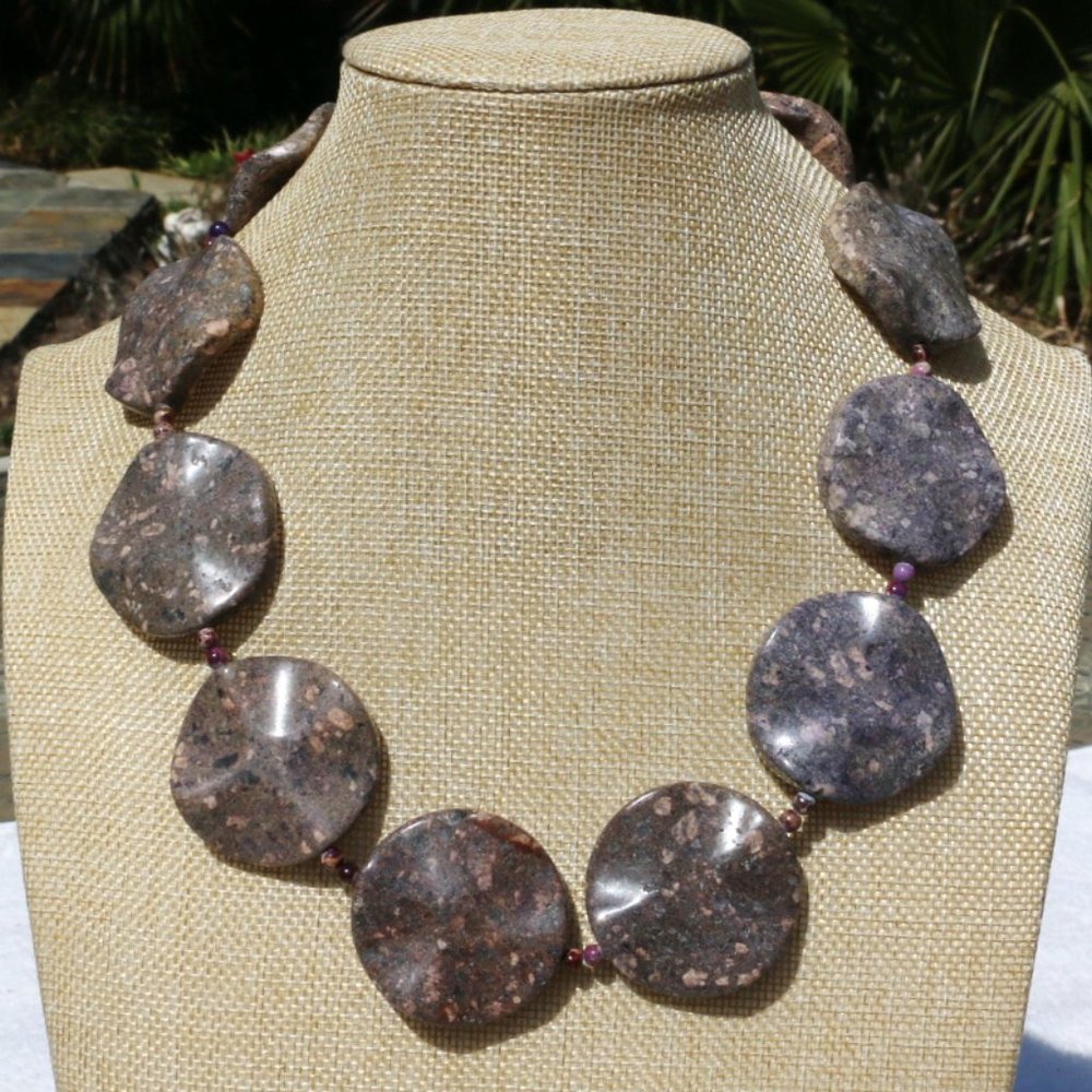 Boho Necklace Polished Agate Chunky Natural Stone - Picture 5 of 6
